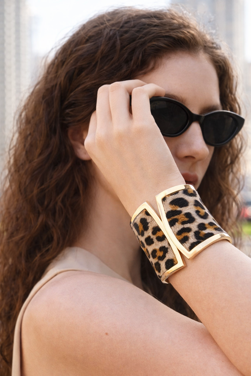Leopard Cuff Bracelet – Eye Candy Los Angeles display picture 1