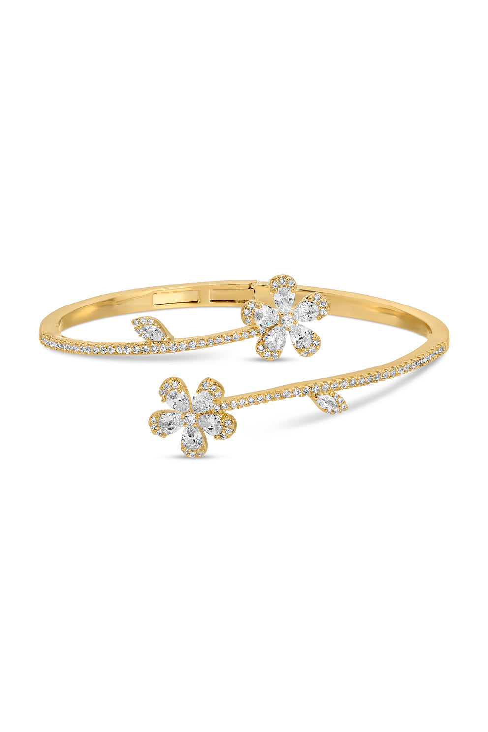 Patricia CZ Flower Cuff Bracelet