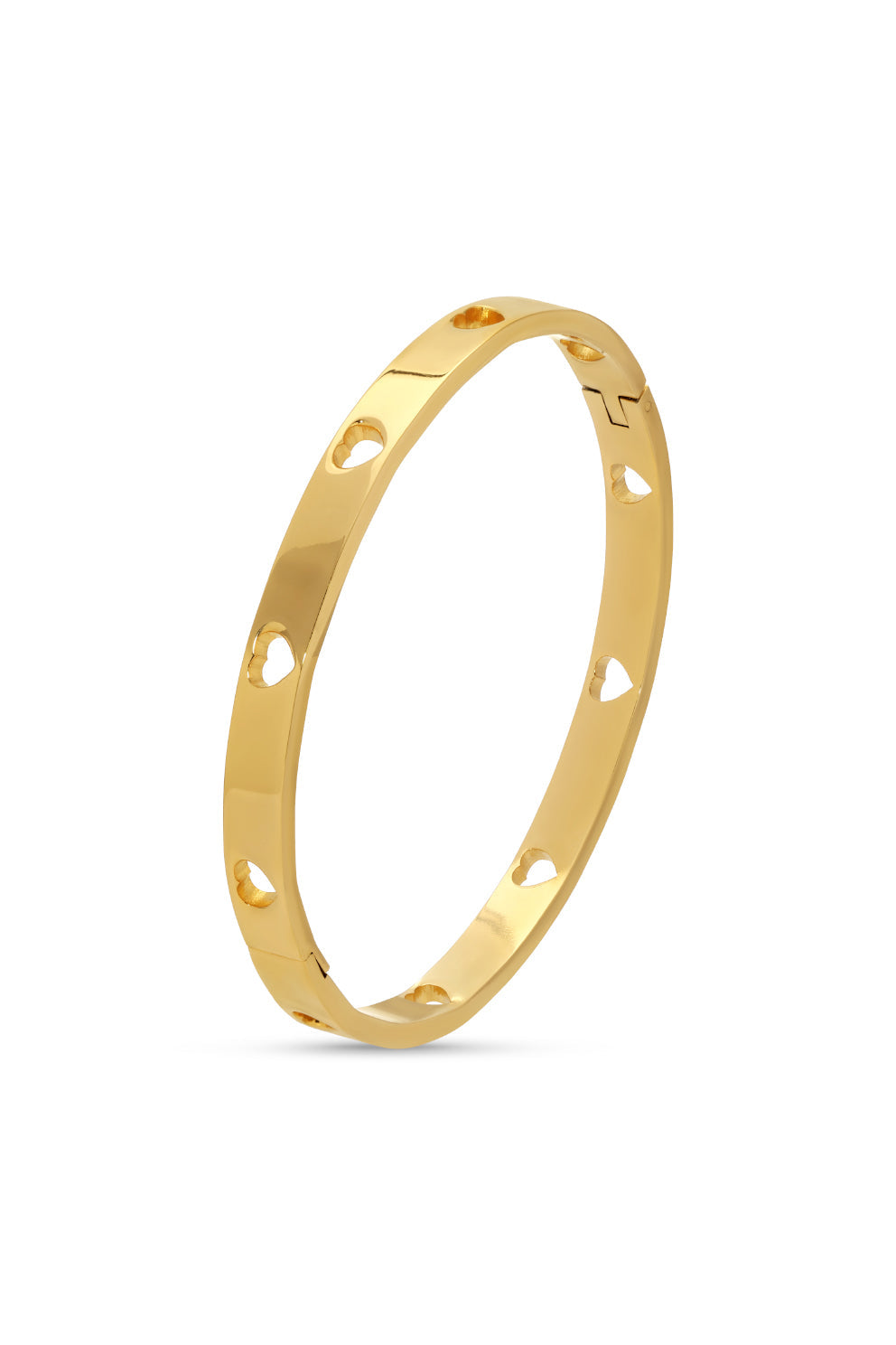 Rona Golden Heart Cutout Cuff Bracelet