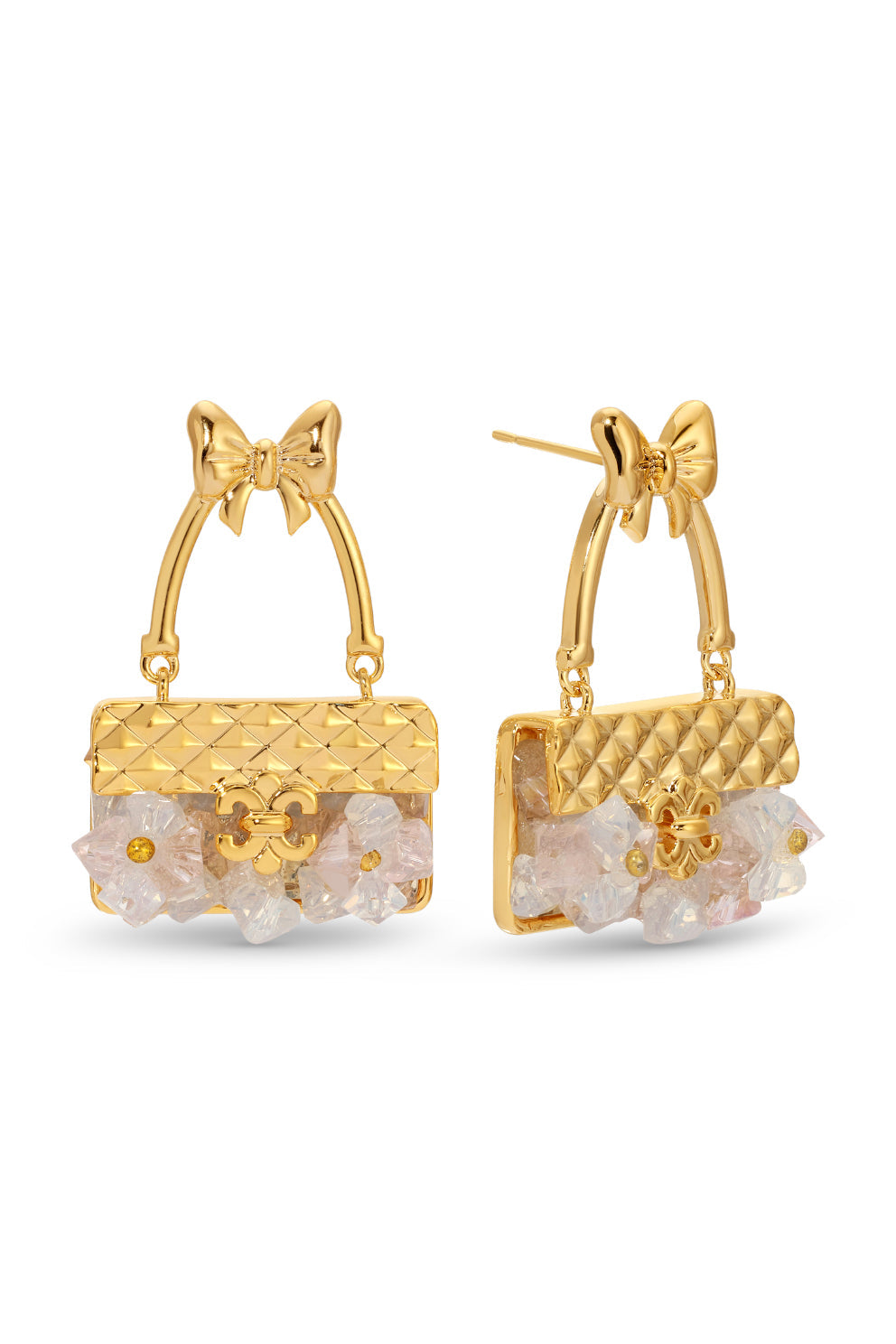 Wendy Golden Purse Drop Earrings