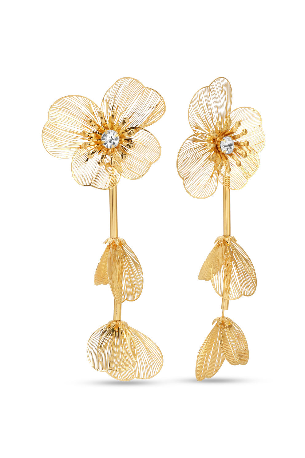 Daniella Statement Mesh Flower Drop Earrings