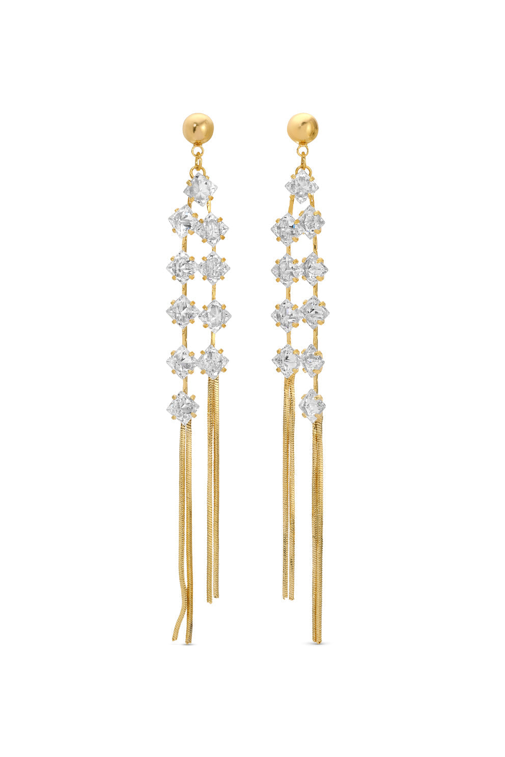 Michelle Falling Flower Fringe Dangle Earrings
