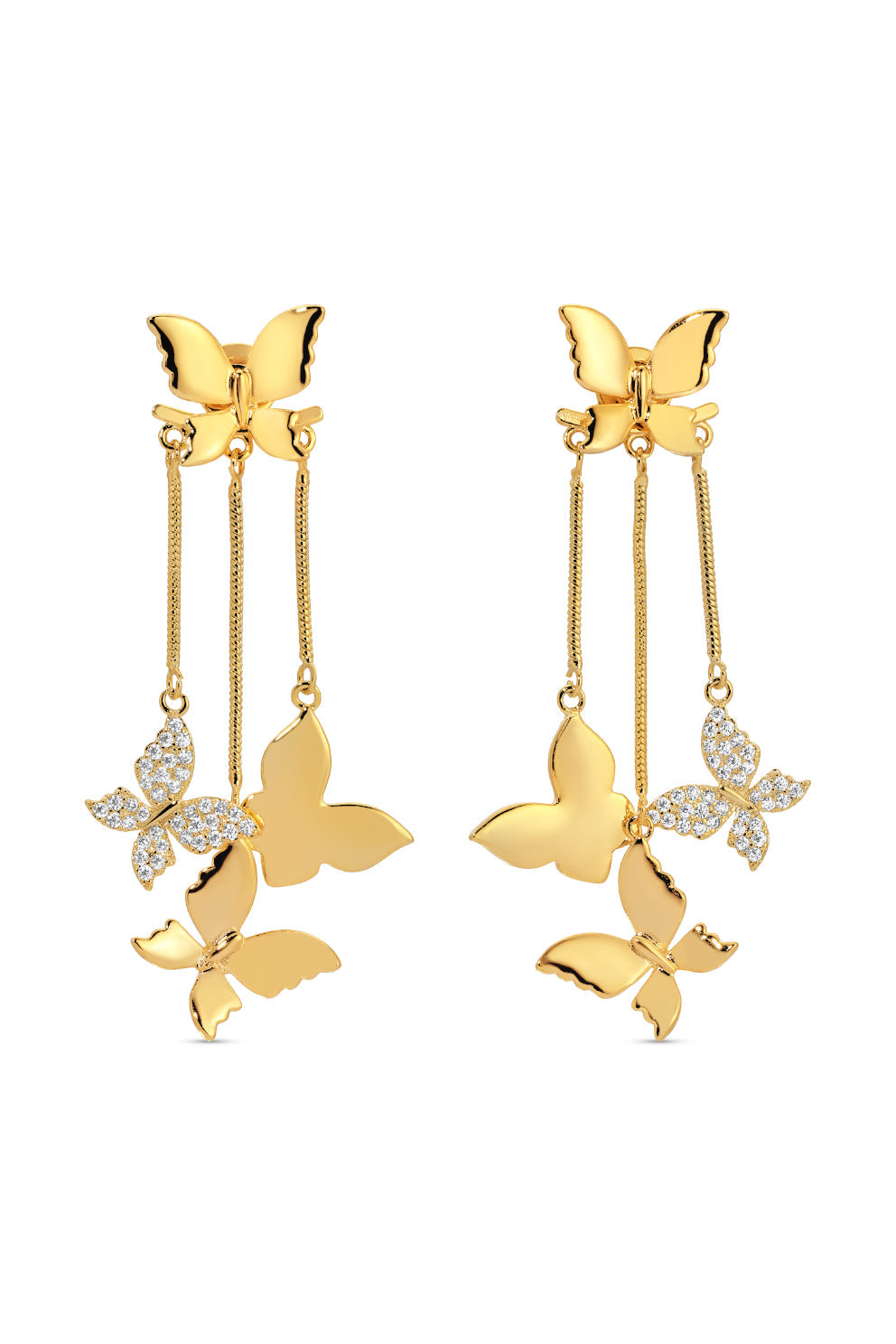 Lihua Golden Butterfly Dangle Earrings