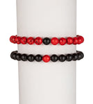 Noac Agate Black and Red Stretch Bracelet