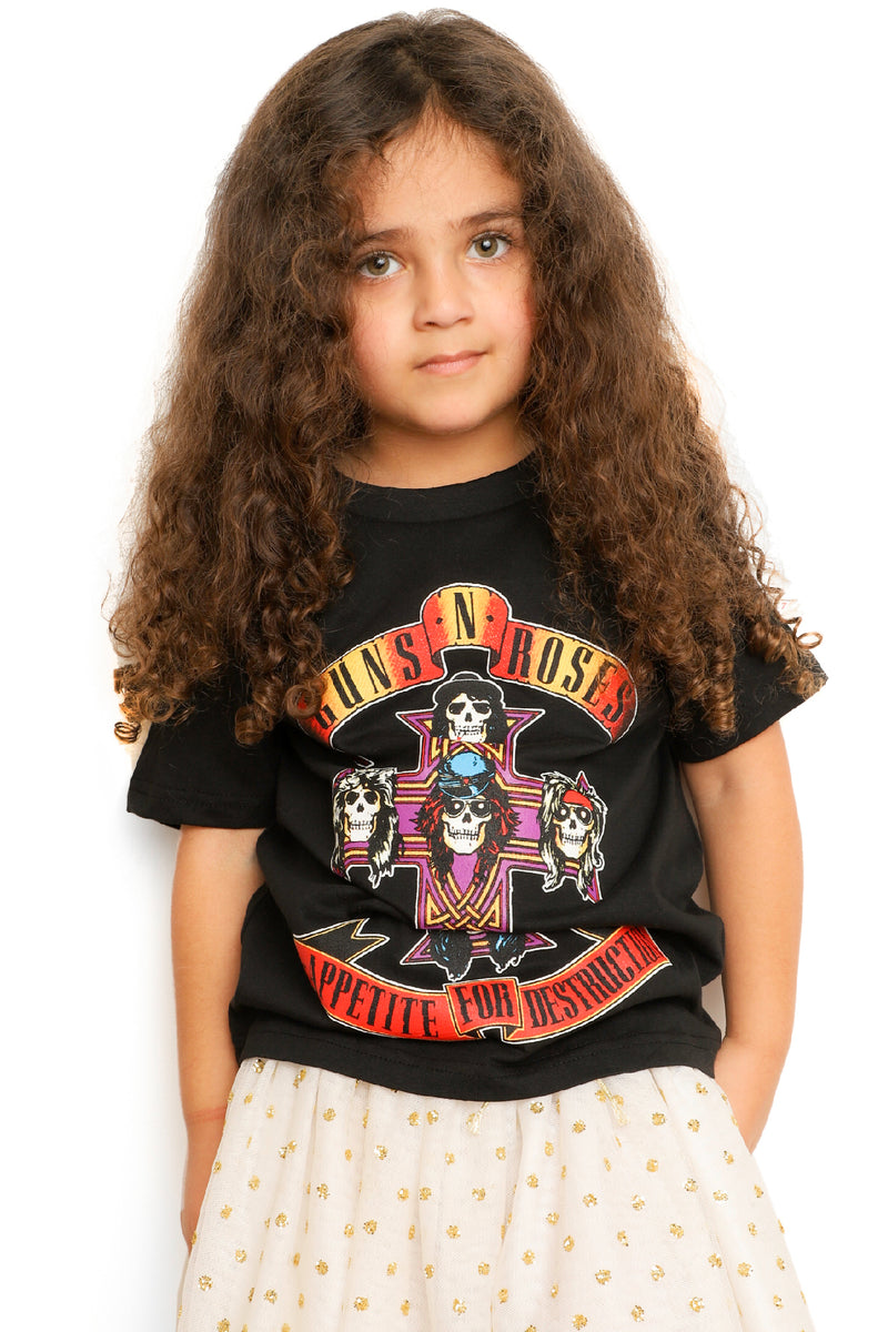 Kid's Guns' N Roses T-Shirt - Cross - Black (Boys and Girls)