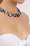 rainbow stone collar necklace