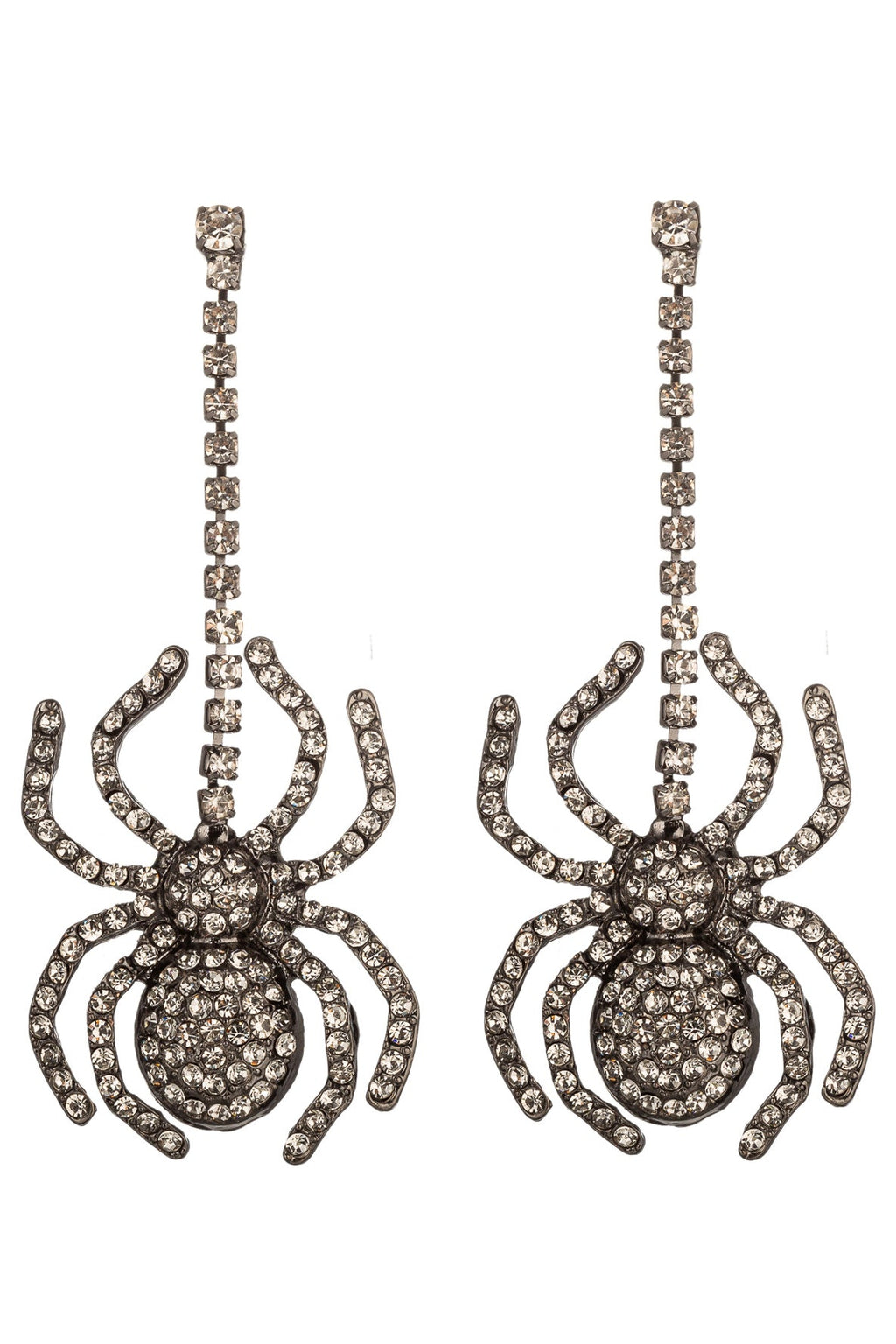 Long Spider Charm Drop Earring