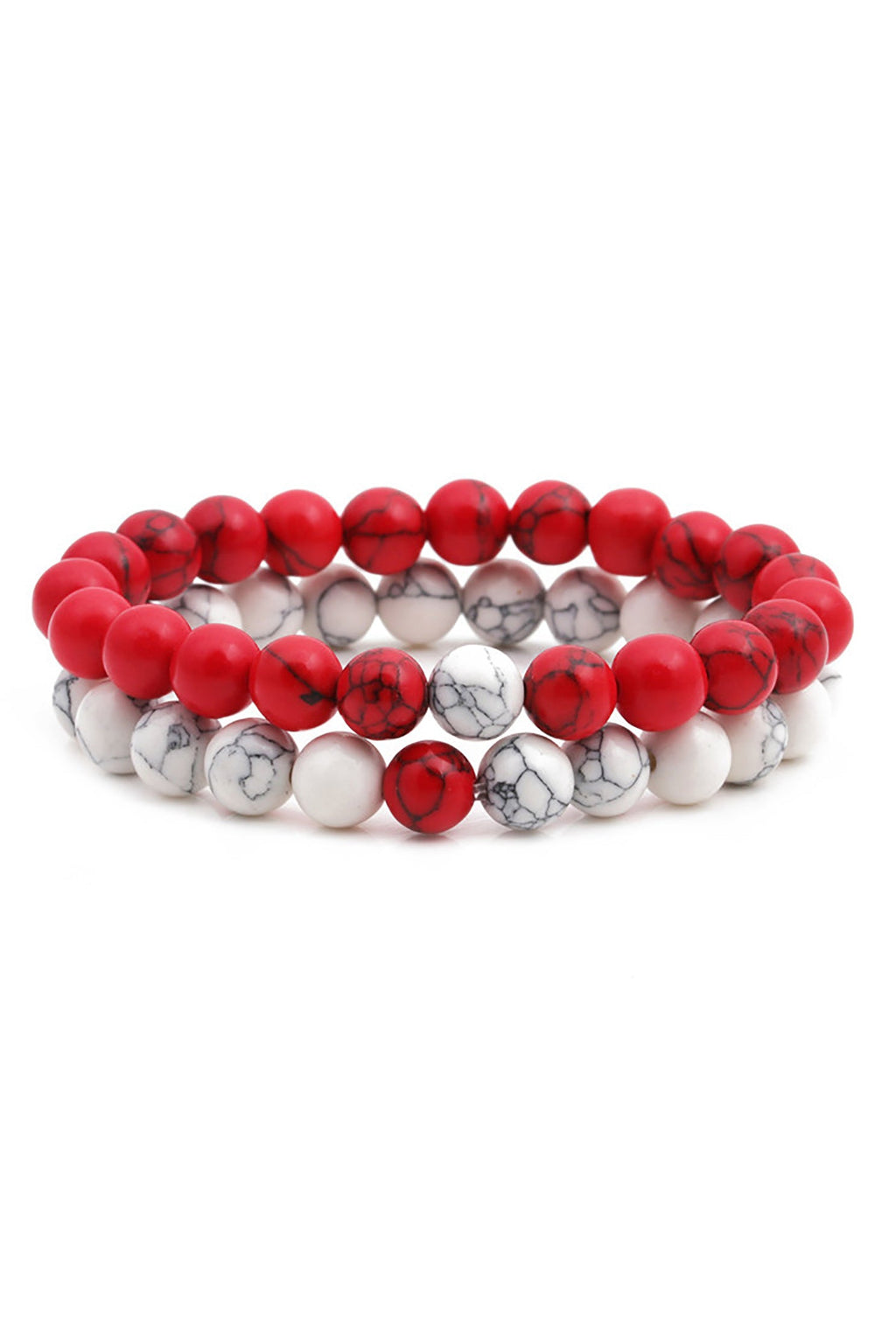 James Red and White Agate Bracelet Set: A Distinguished Blend of Elegance and Vibrancy