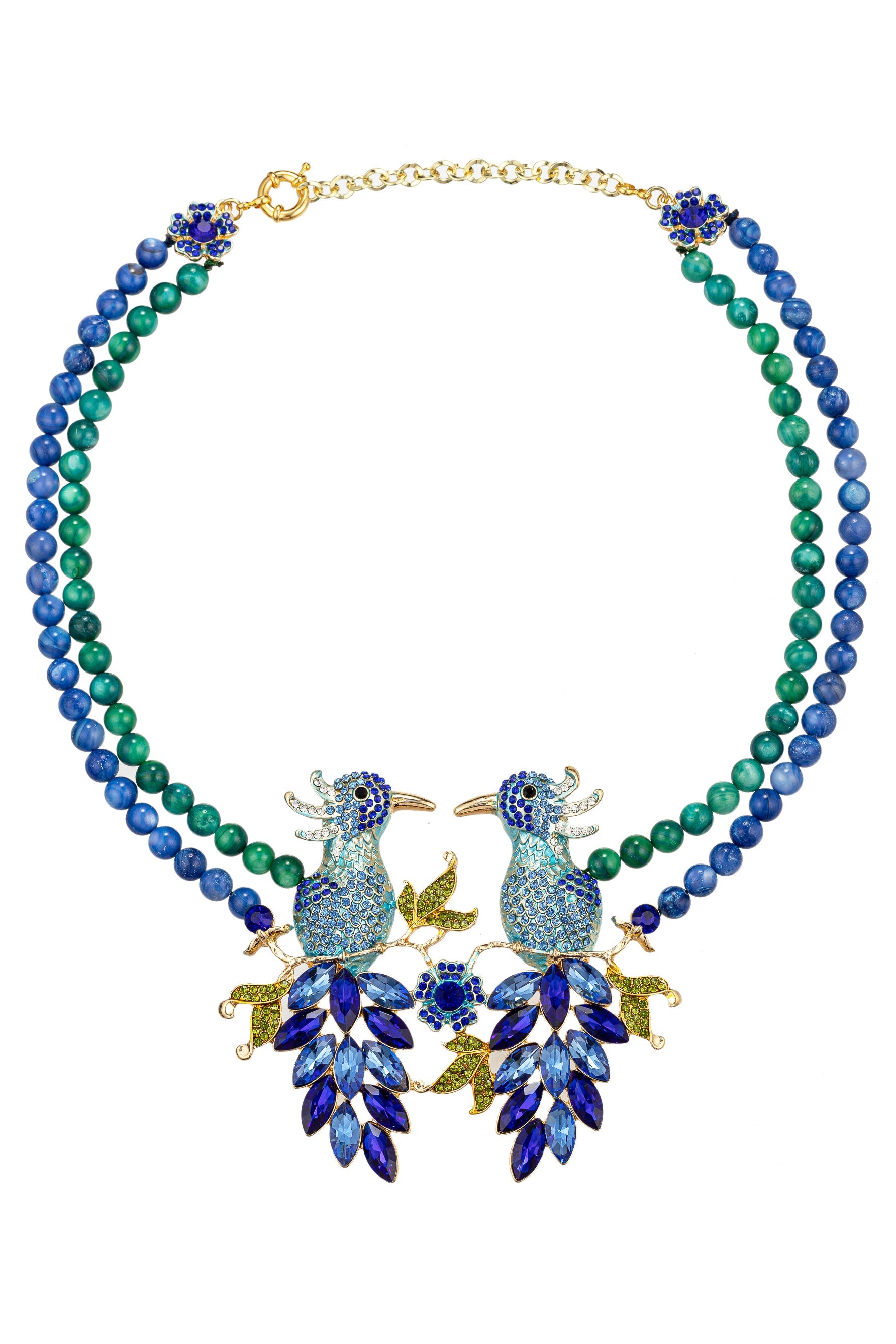 Kissing Birds Agate Statement Necklace
