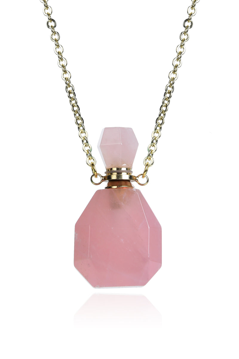 Aroma Pendant Necklace - Rose Quartz