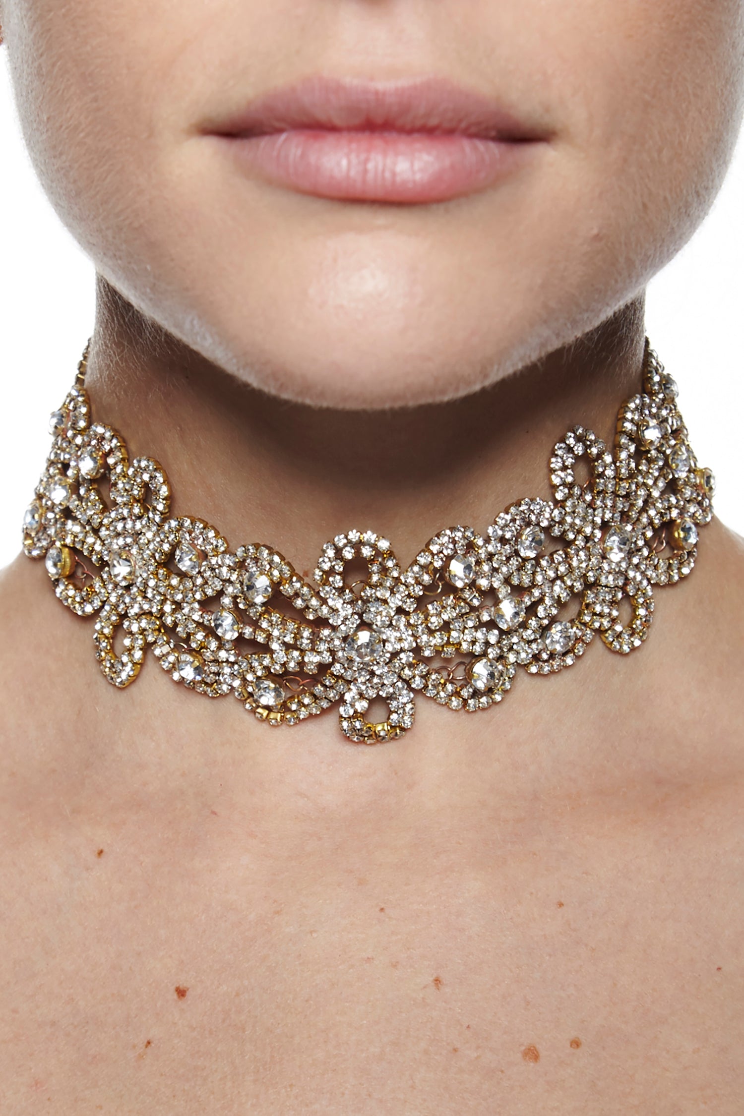gold tone choker necklace