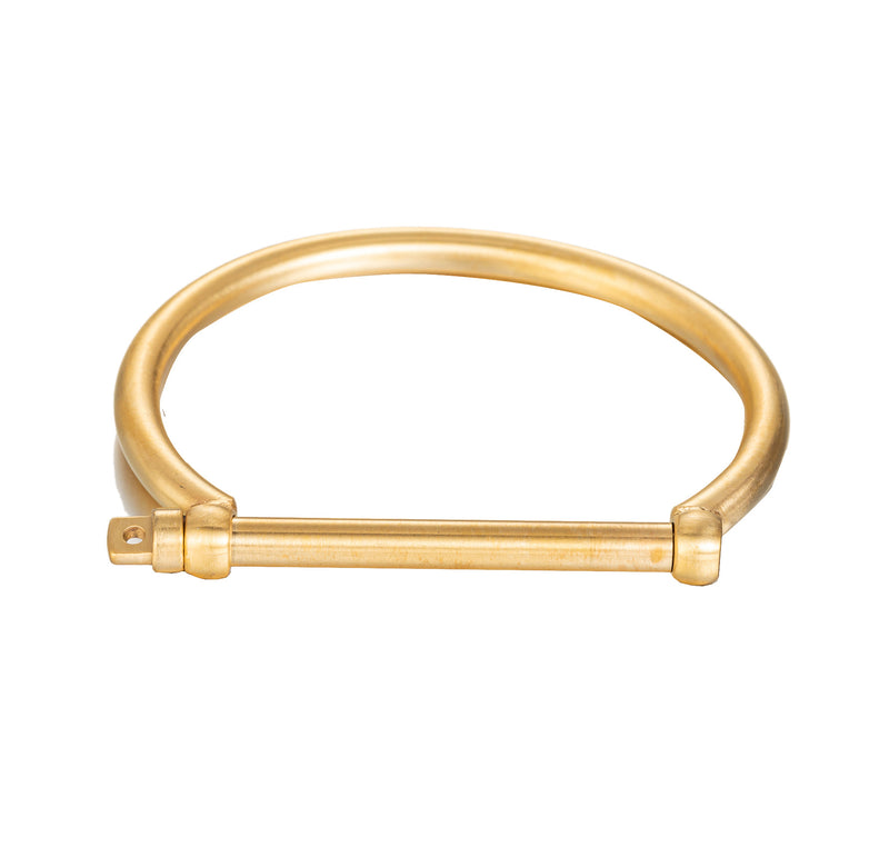 Gold titanium screw cuff bracelet. 