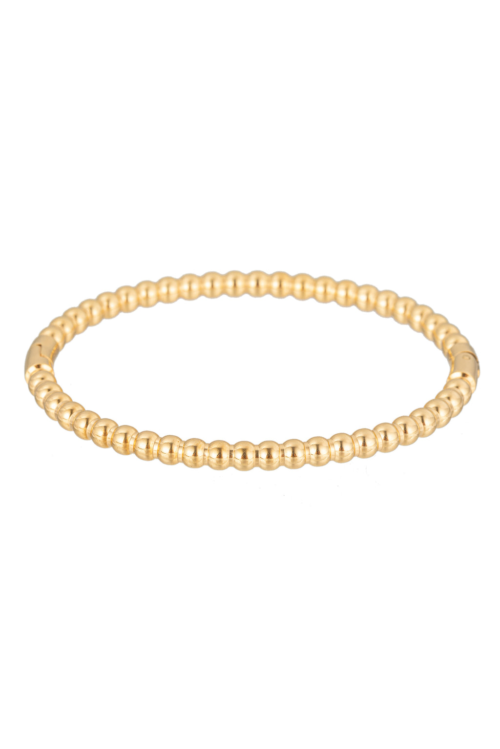 Gold tone titanium beaded bracelet.