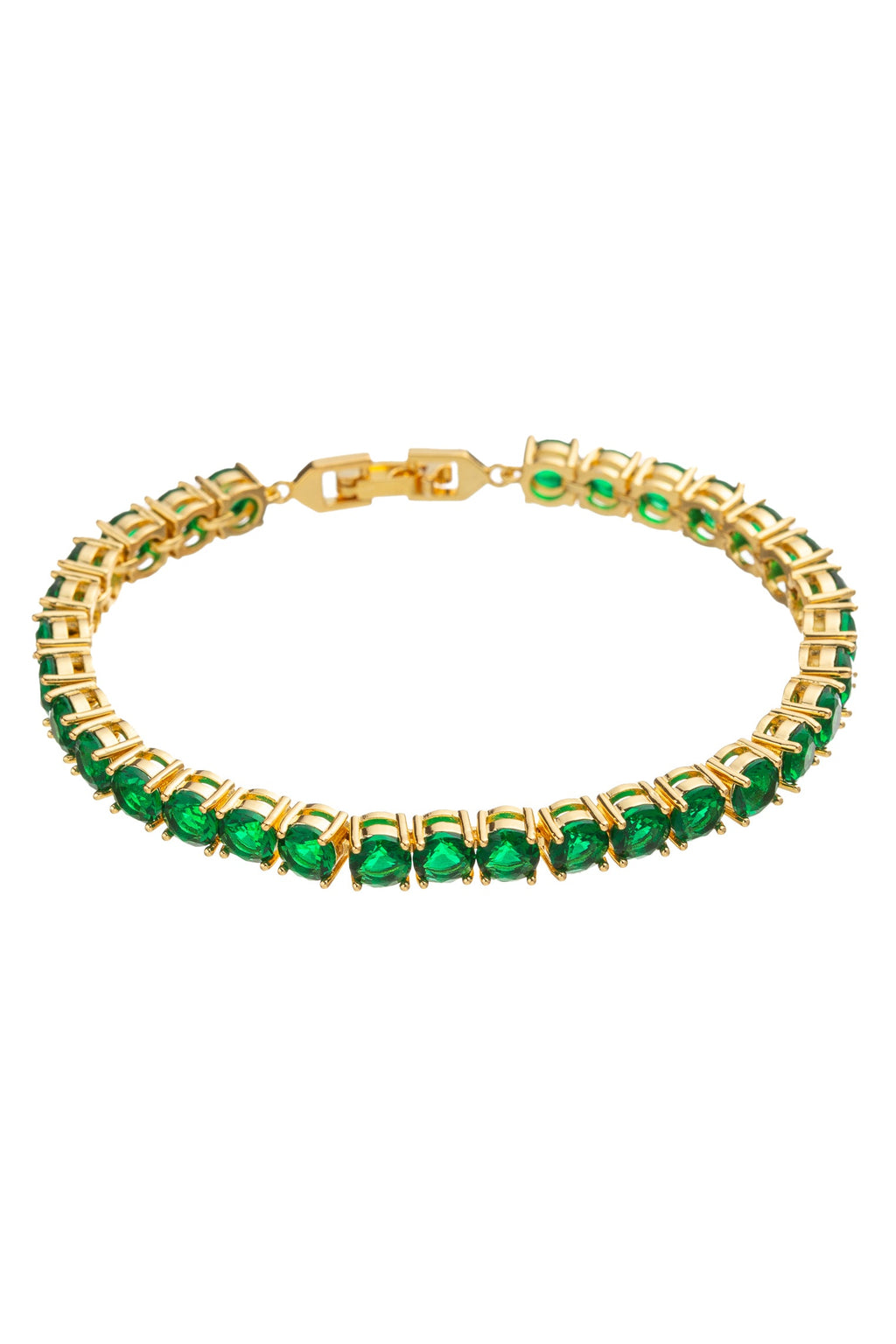 Harper Green Cubic Zirconia Tennis Bracelet: Nature's Radiant Charm on Your Wrist.