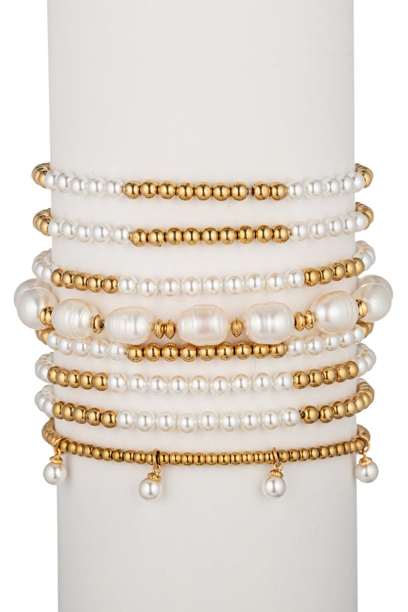 Katrina 8 Piece Beaded Ball Bracelet Set: Elevate Your Style with Effortless Elegance.