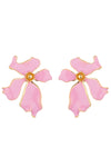 Parisa Pink Enamel Floral Earrings: Blossoming Beauty in Every Petal.