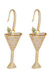 Indulge in Glamour with Dirty Martini 18K Gold Plated CZ Drop Earrings.