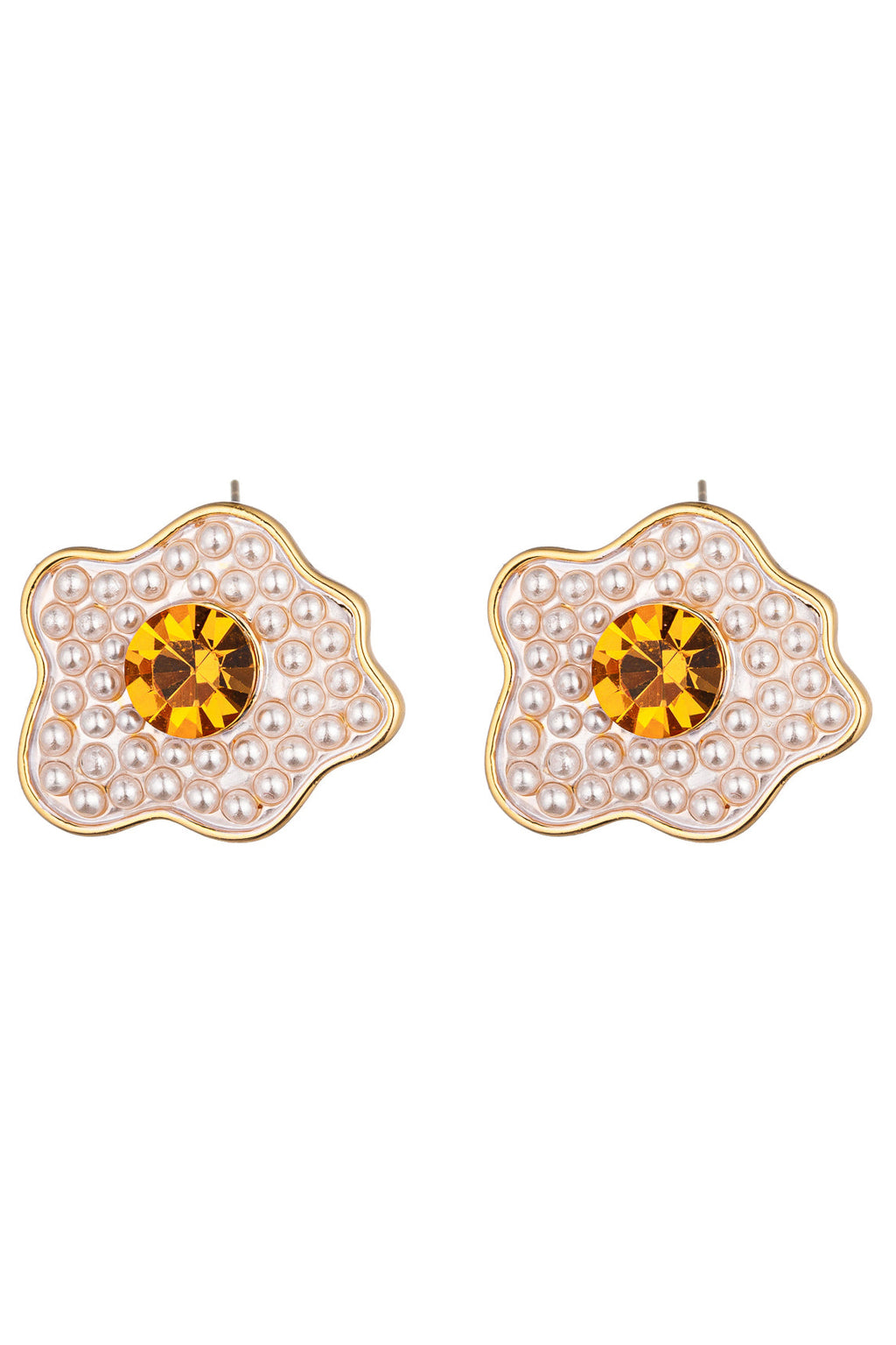 Elevate Your Look with Sunny Side 18K Gold Plated Stud Earrings.