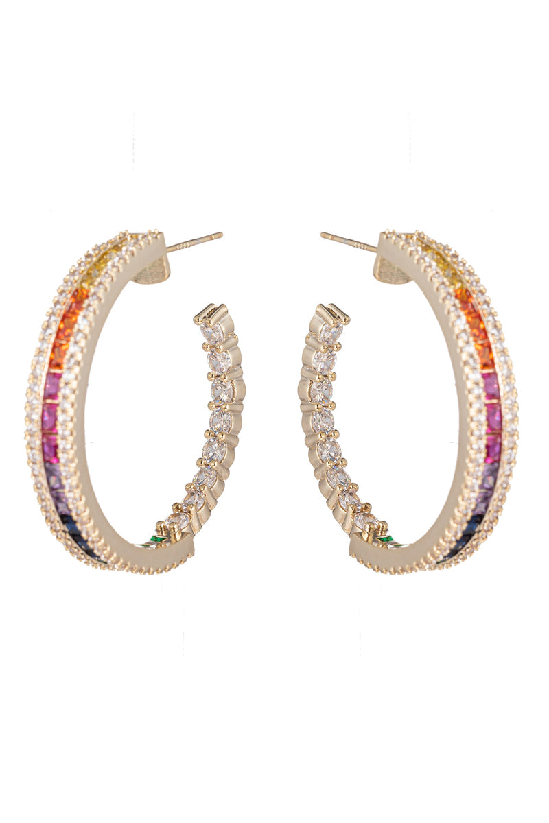Dazzling Sophia: A Kaleidoscope of Colors in Cubic Zirconia Hoop Earrings