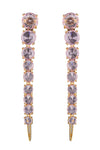 Regal Radiance: Harper's Luxurious Purple Cubic Zirconia Drop Earrings