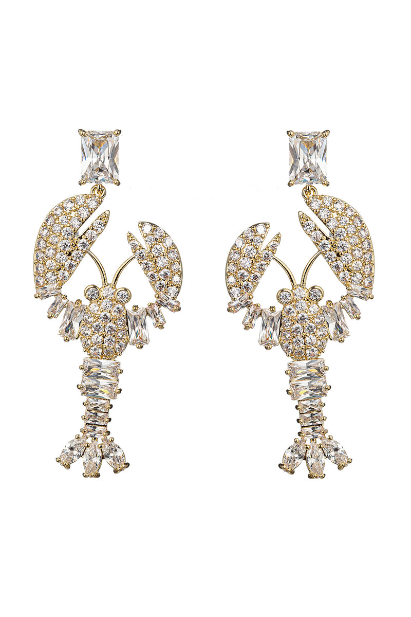Lobster Claw CZ Statement Earring