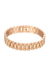 Rose gold tone titanium chain link bracelet.