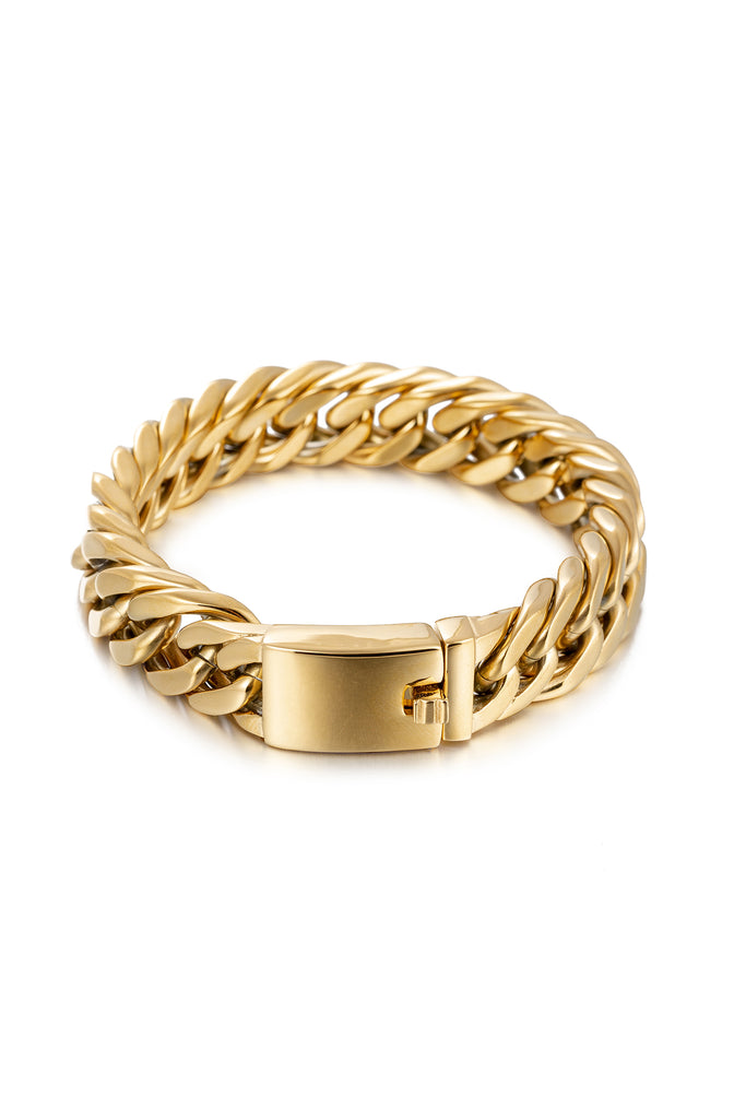 Gold Tone Cuban Link Bracelet