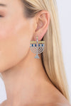 Light The Menorah CZ Drop Earring