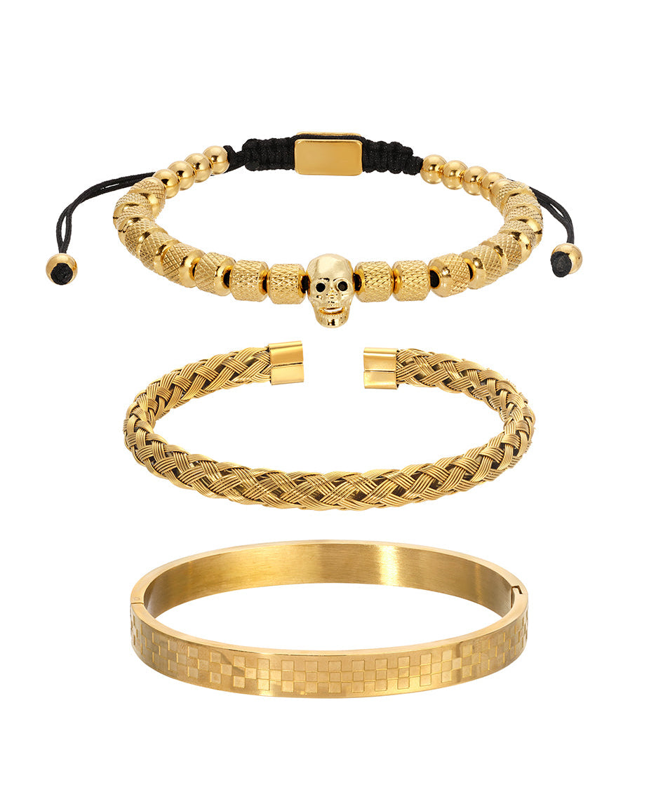 Lucas 3 Piece Skull Bracelet Set