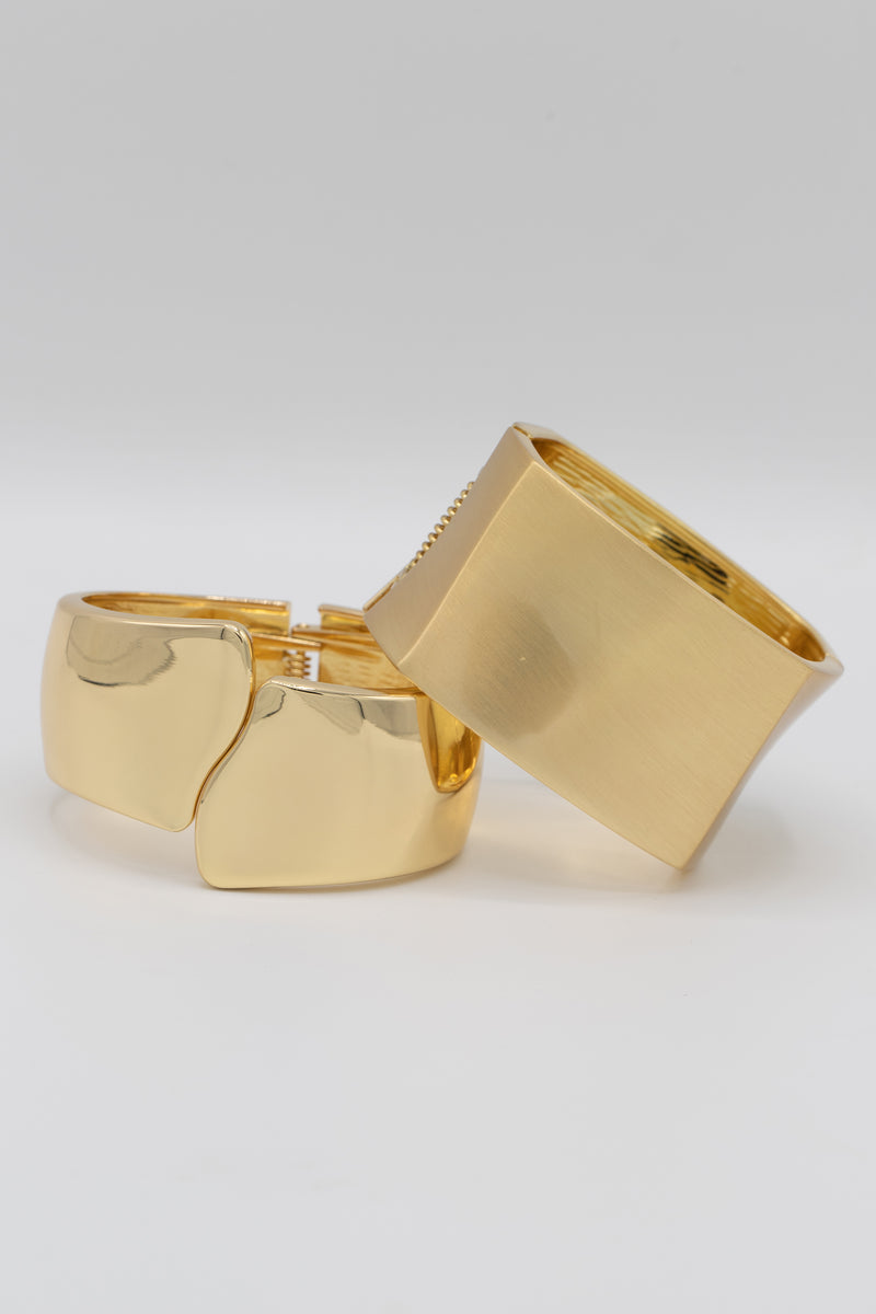 Polished Edge Bangle Set