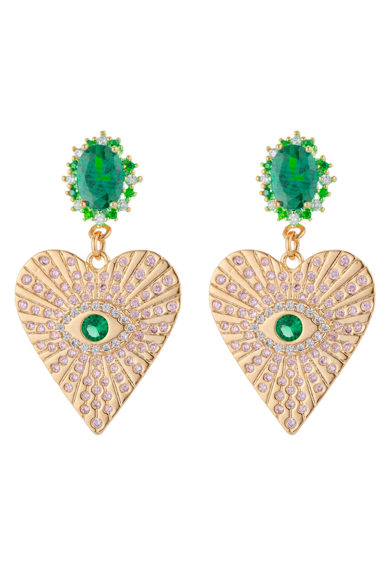 Corazón Statement Earrings - Blue