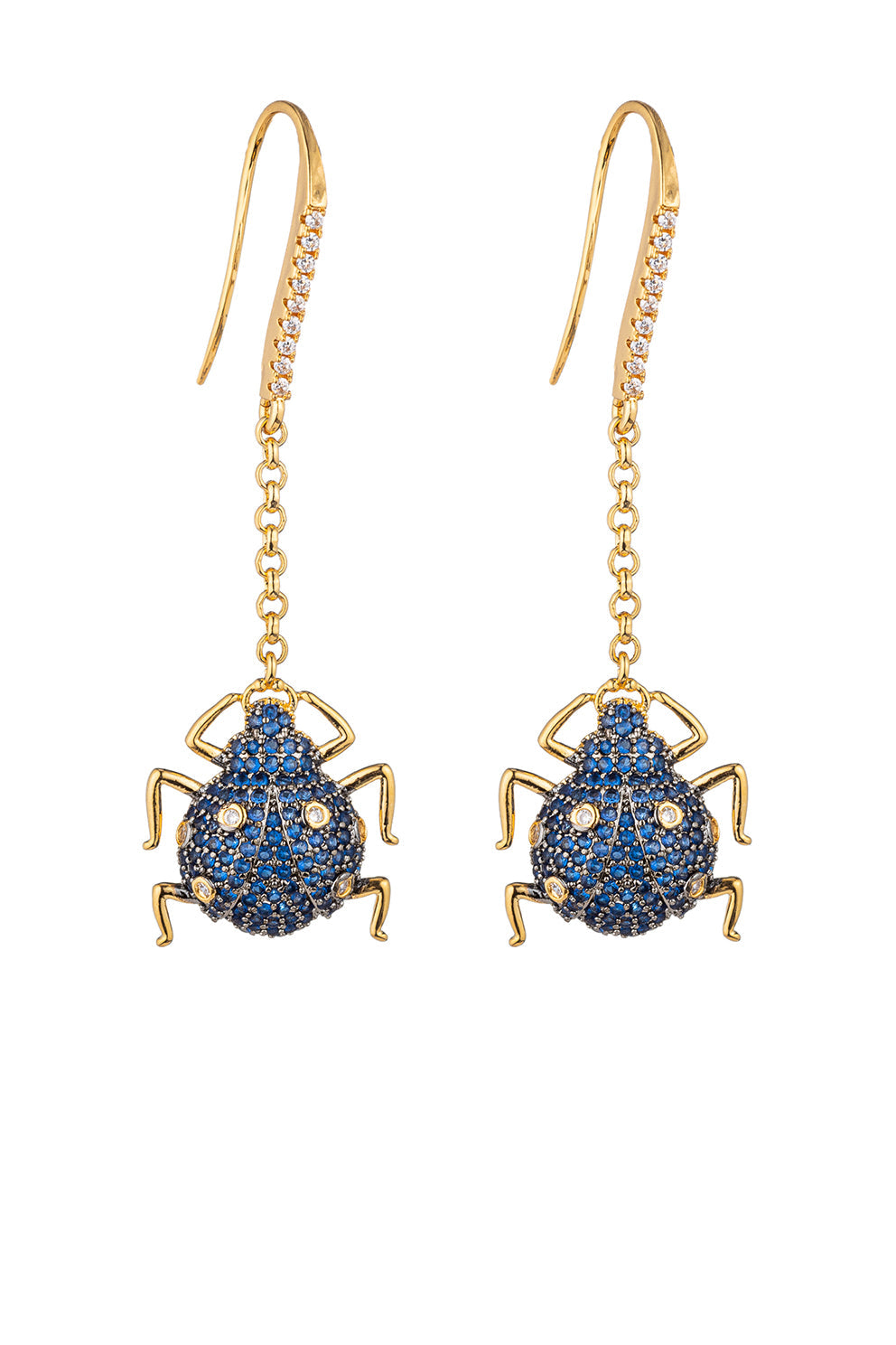 Lexy Blue Beetle Dangle Earrings
