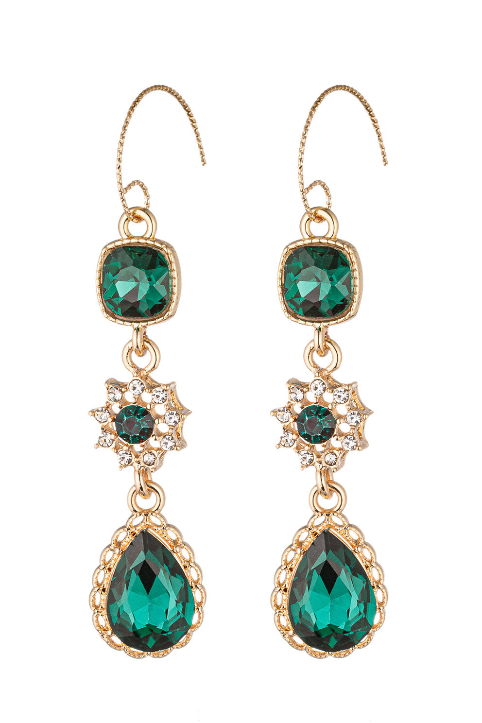 Liva Green Drop Earrings