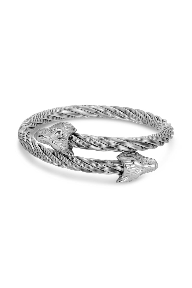 Wolf Head 3 Piece Bracelet set