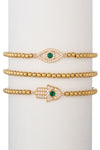 Hamsa + Evil Eye Titanium Beaded Stretch Bracelet
