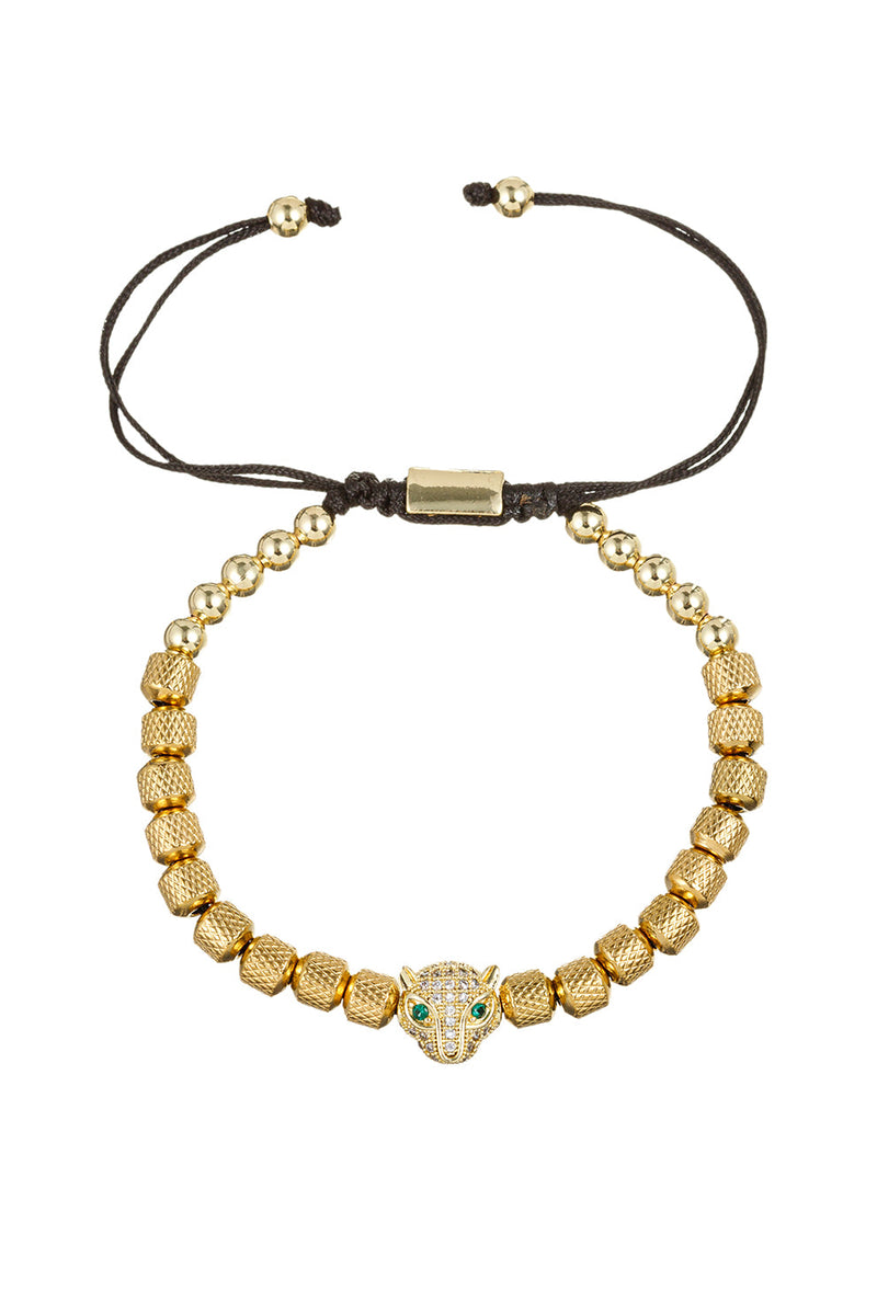 Golden Leopard CZ Adjustable Bracelet