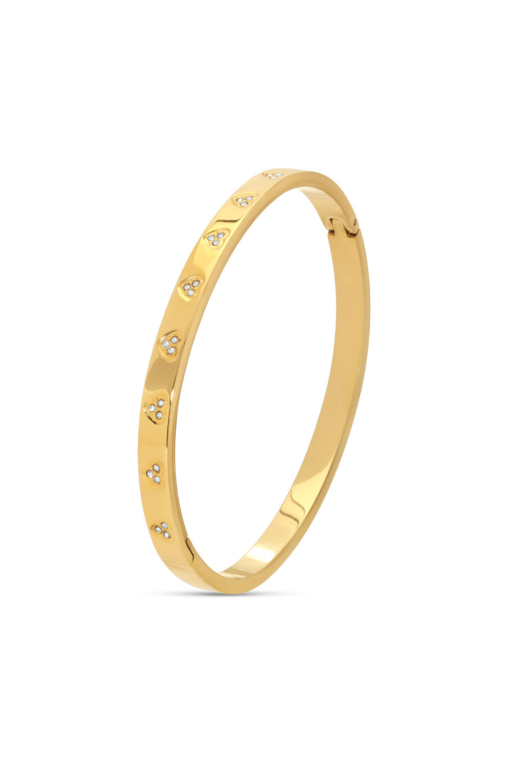 Ella Golden Crystal Heart Cuff Bracelet
