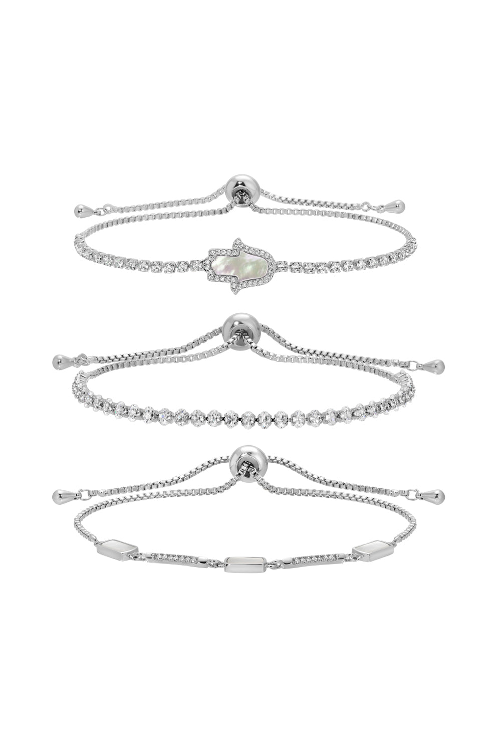 Maryam 3-Piece CZ Bolo Bracelet Set