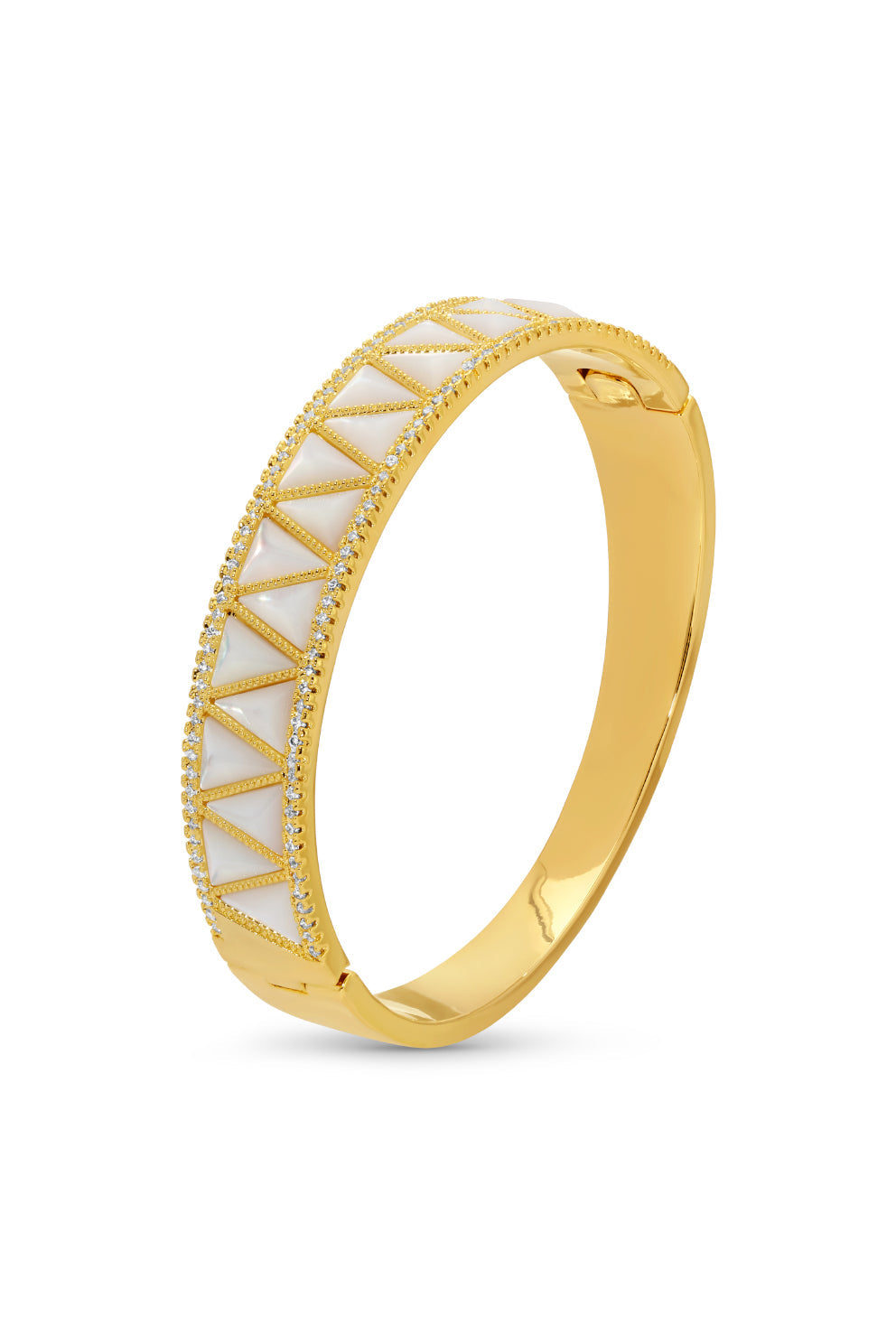 Cleo Golden Iridescent Triangle Cuff Bracelet 