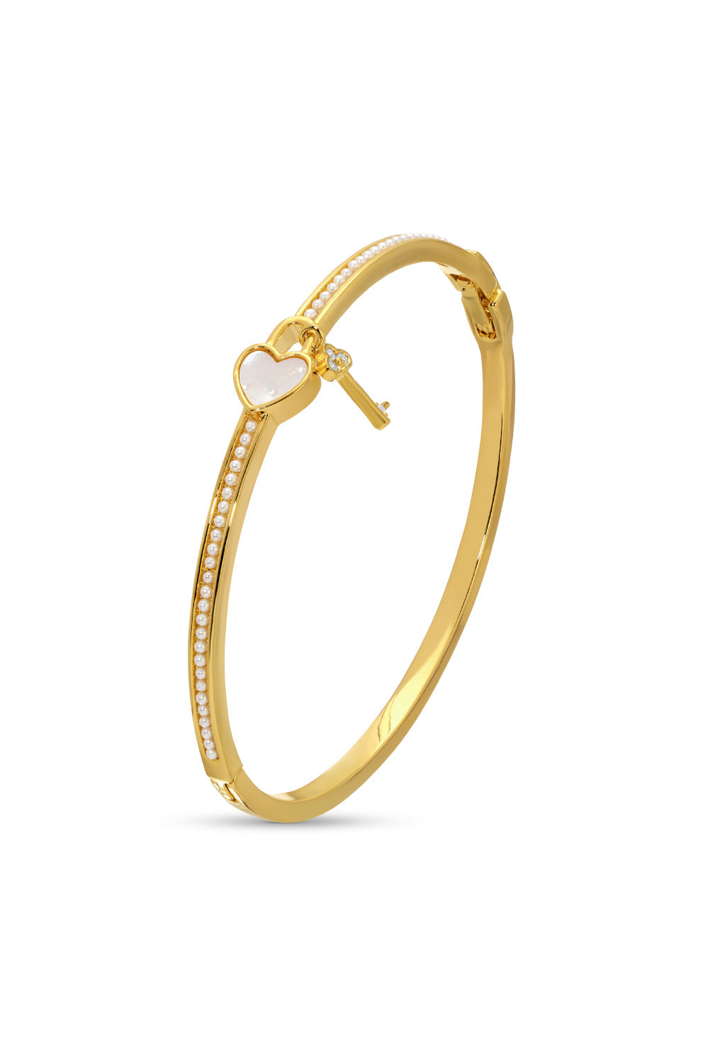 Lana Golden Iridescent Heart Cuff Bracelet