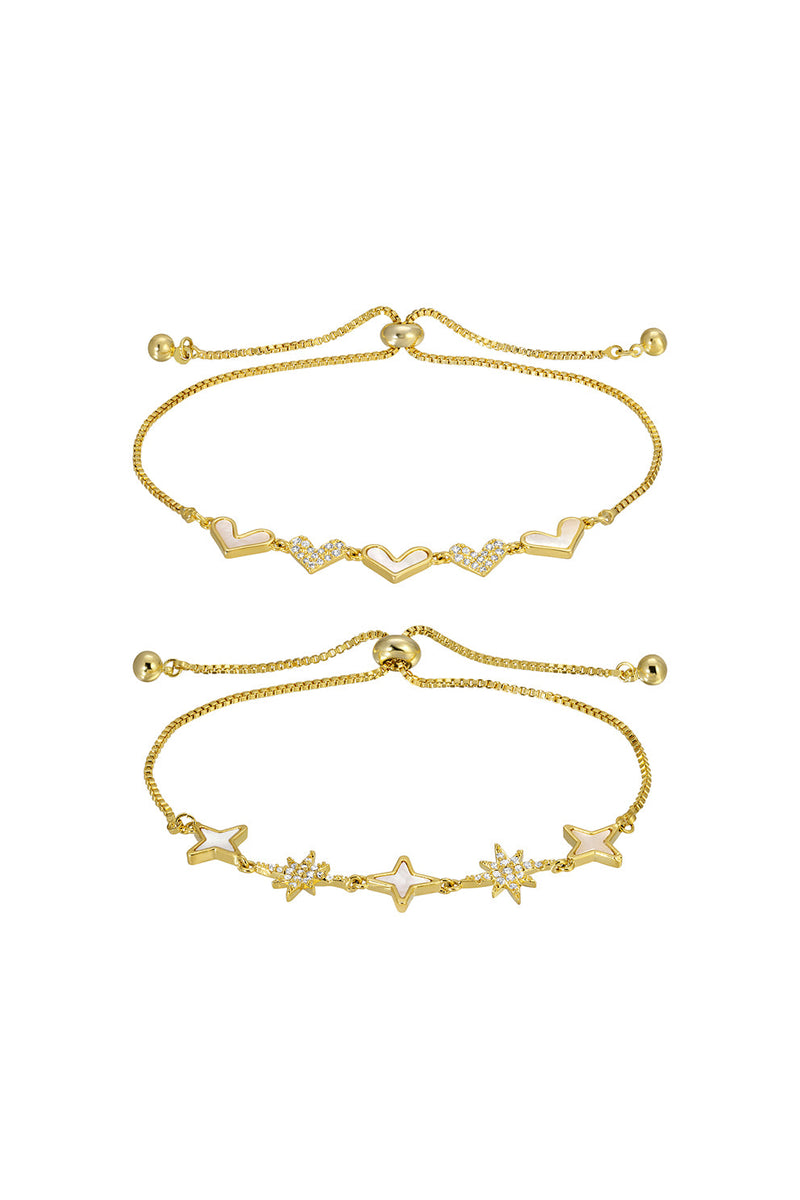 Luna Heart CZ Bracelet Set