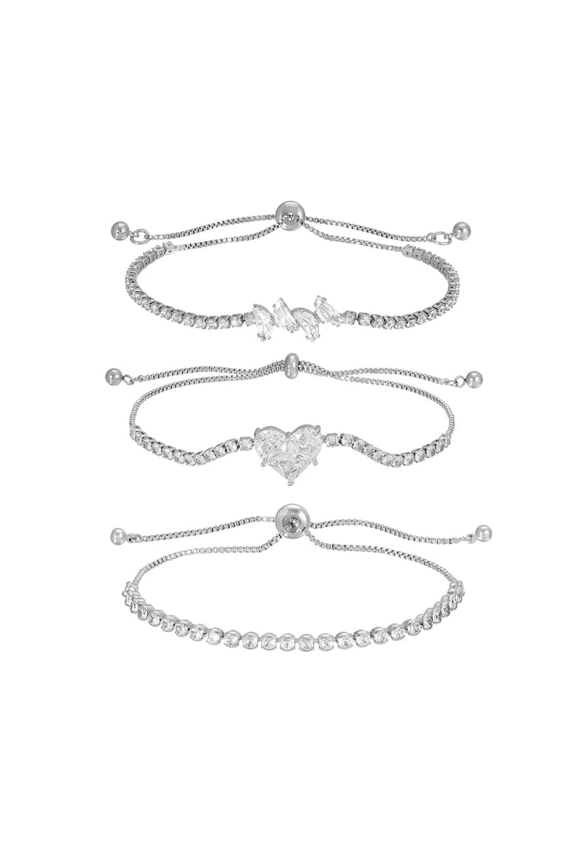 Emily Heart CZ Bracelet Set