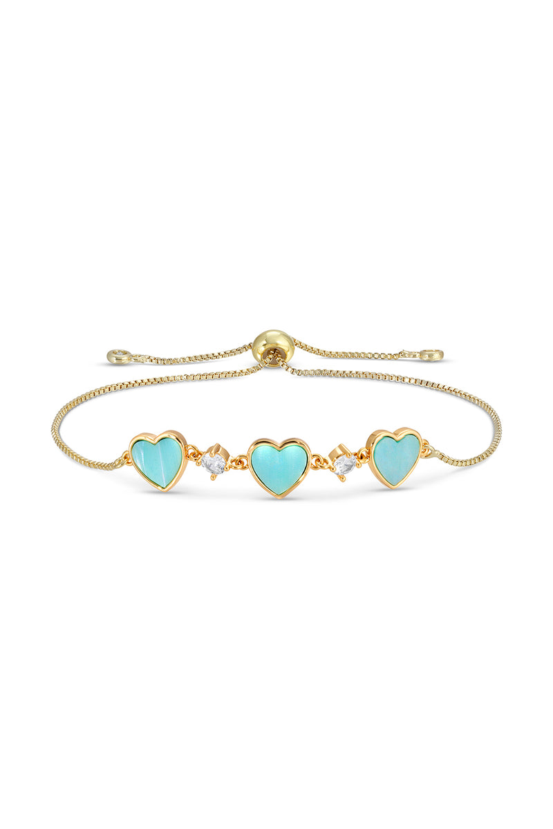 Teal Heart Bracelet Set