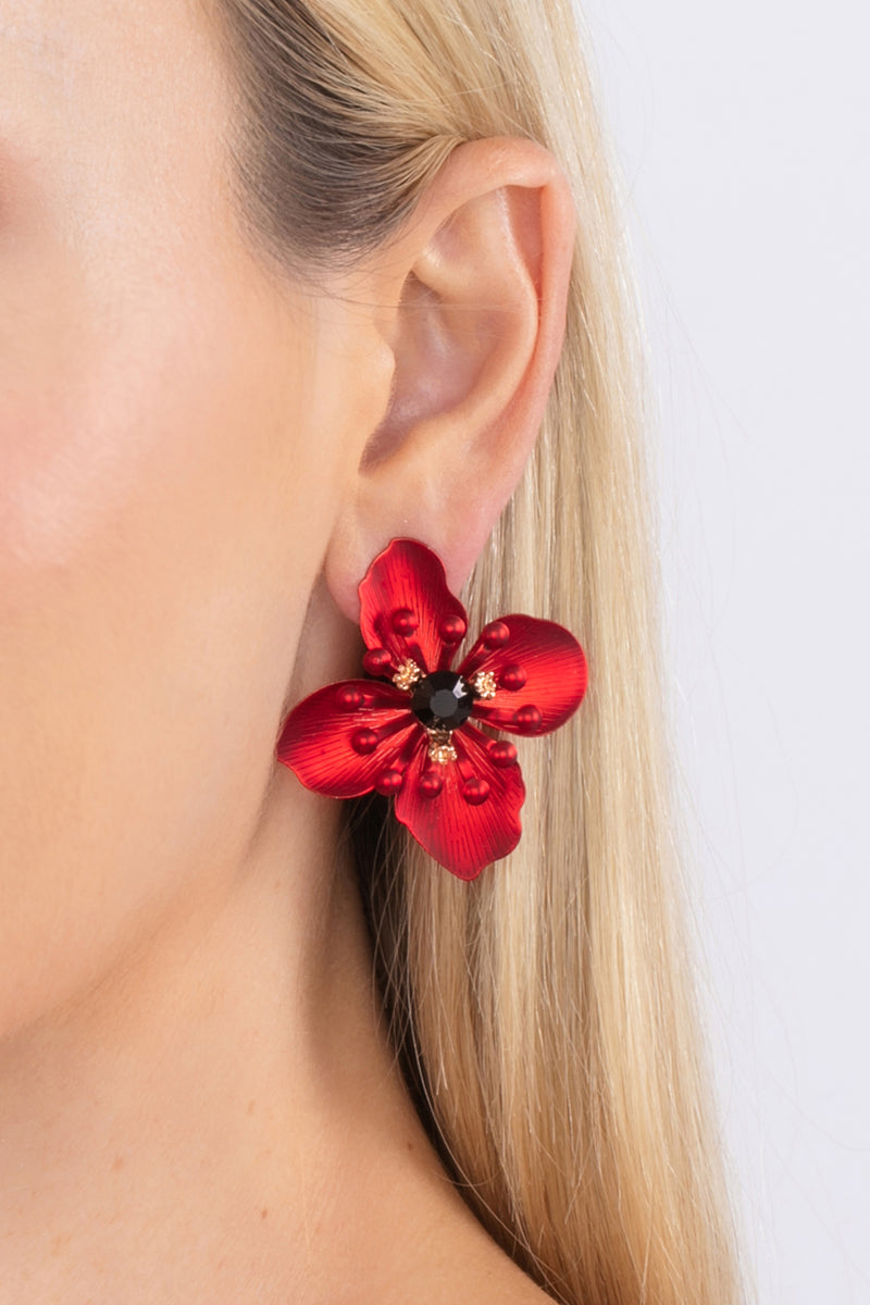 Green Flower Earrings