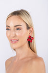 Red Jasmin Flower Earrings