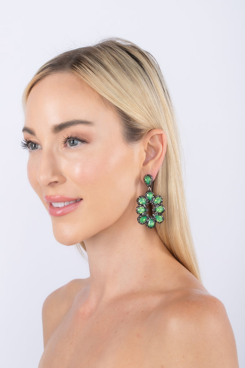 Caris Green Drop Earring