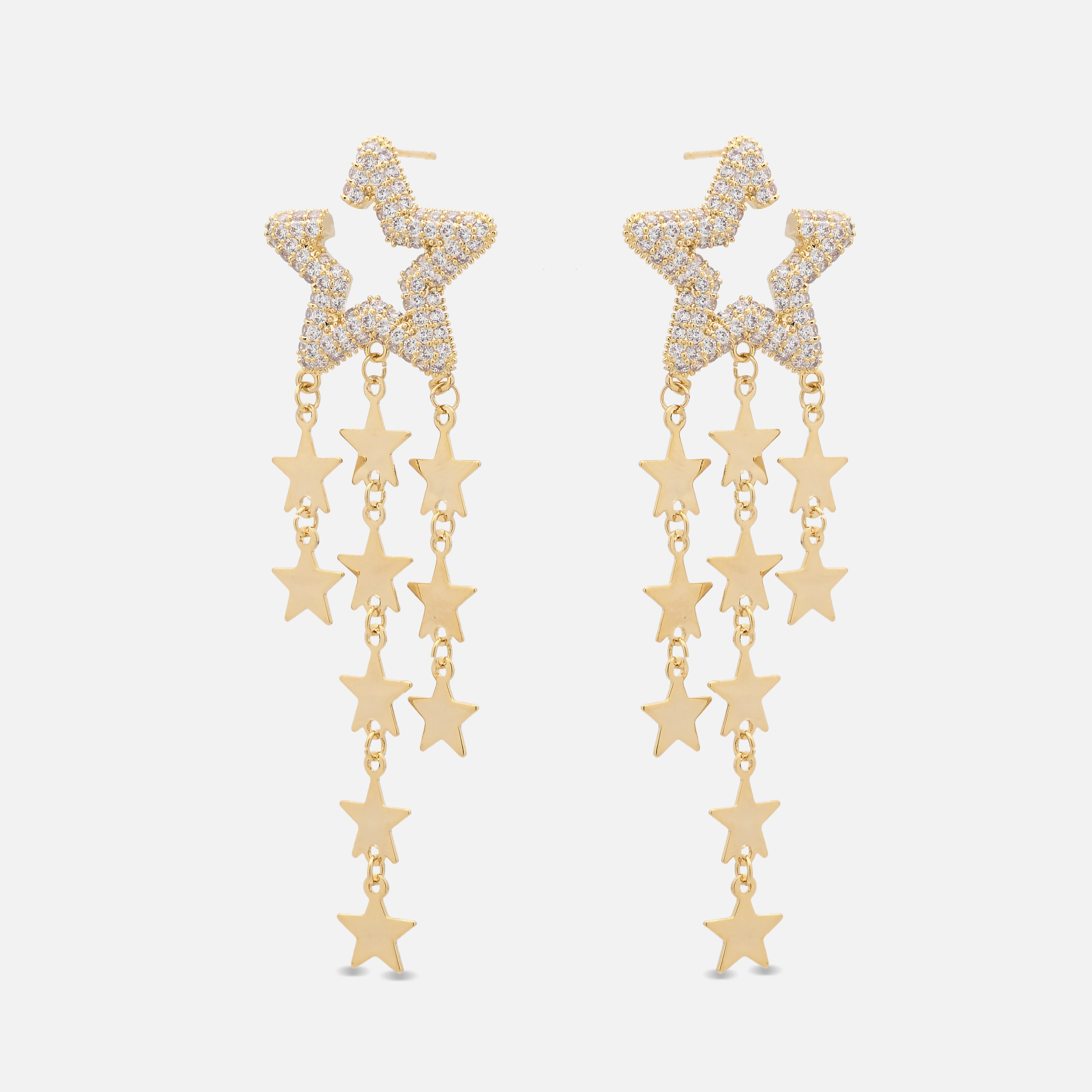 Celeste Star CZ Drop Earrings