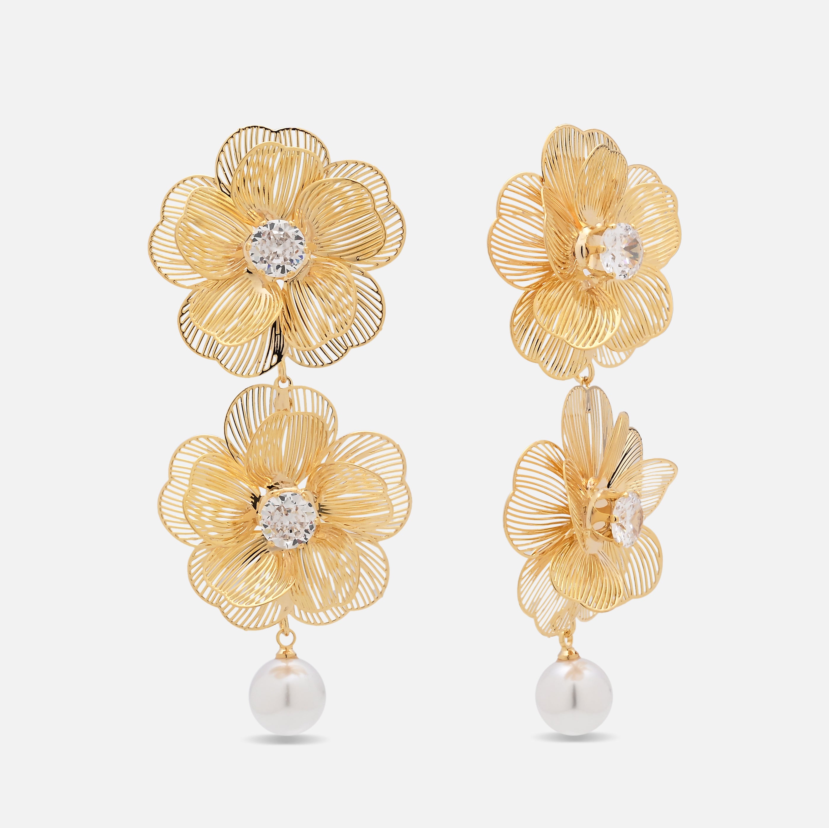 Norah Flower CZ Statement Earrings