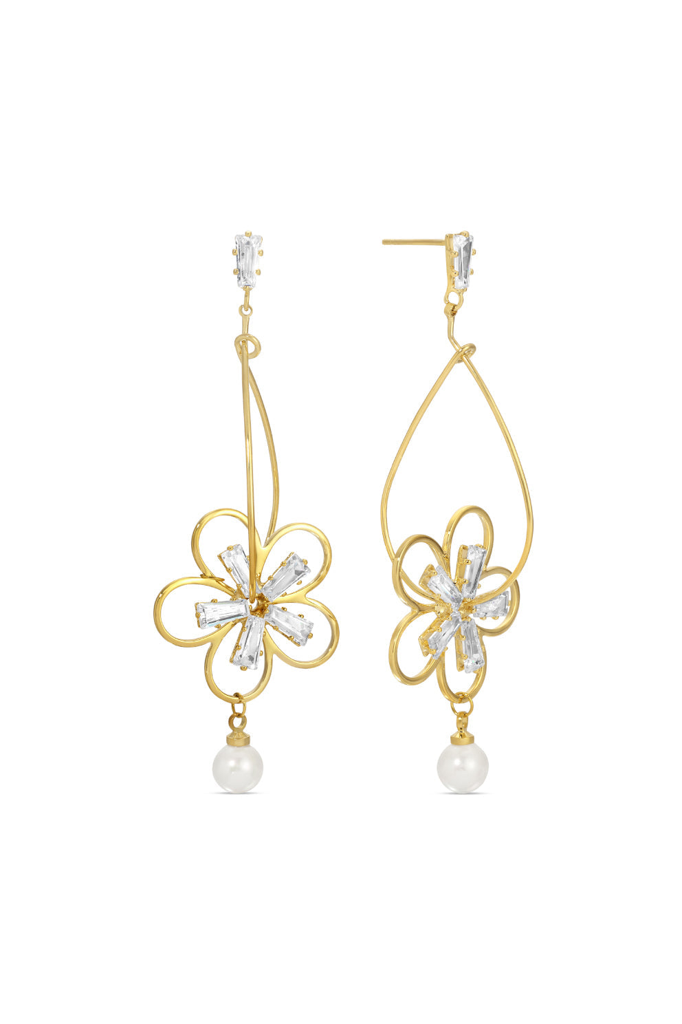 Alison Golden Flower Outline Earrings
