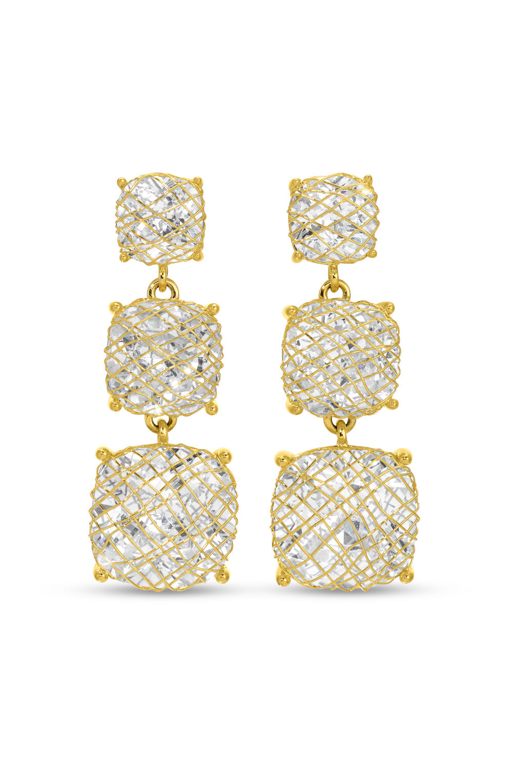 Diana Golden CZ Drop Earrings